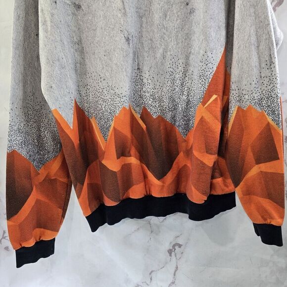 Blowhammer Sweatshirt Mens Large Gray Orange Crew Pullover Elk Deer Mountains - Picture 7 of 8